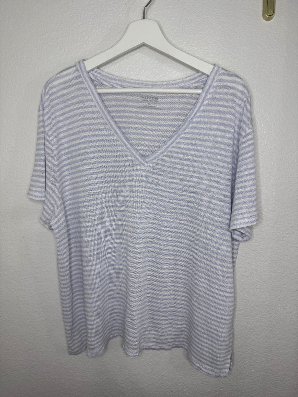 Haven Well Within Striped Linen V-Neck Tee - XL